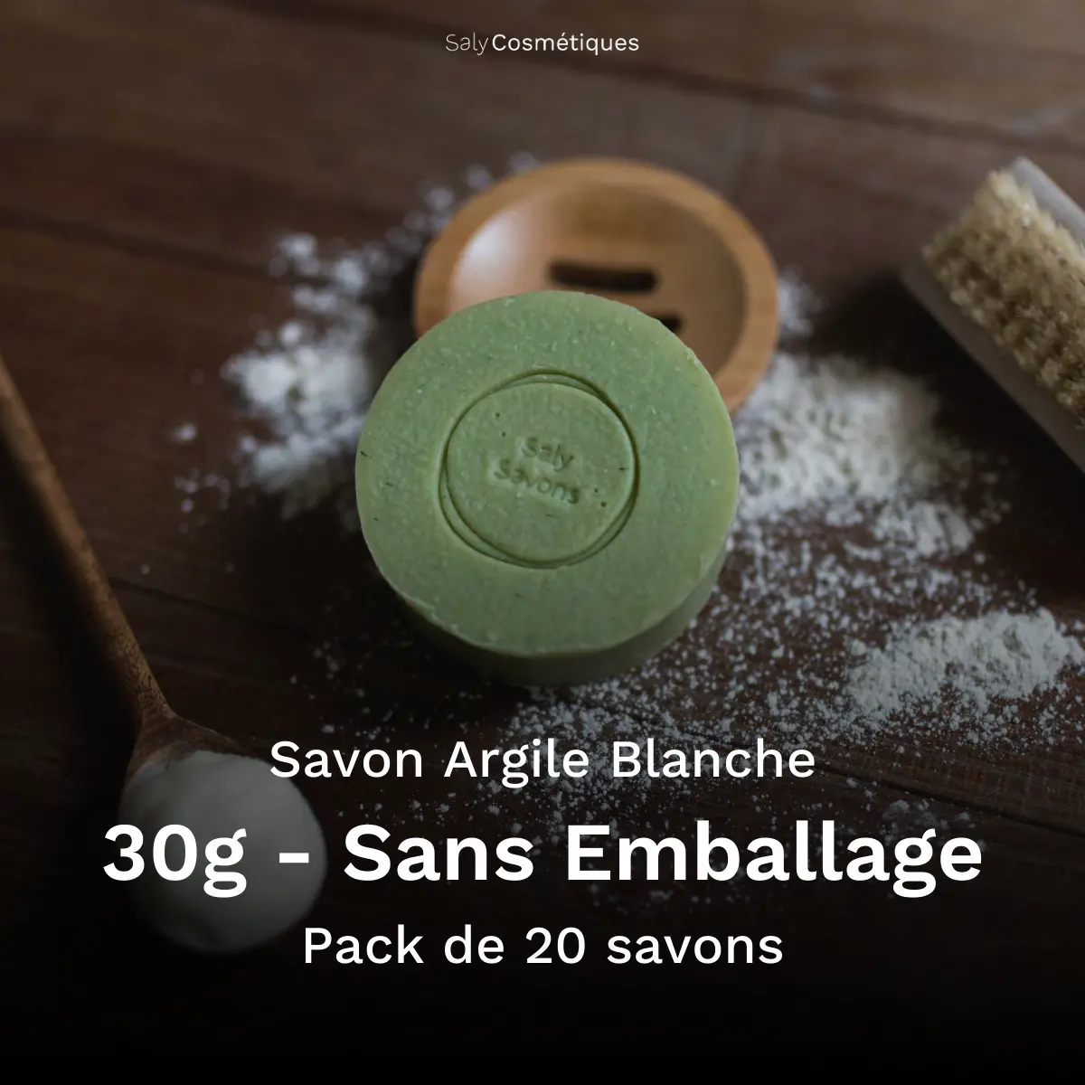 Savon à l'Argile Blanche 30g Sans Emballage - Pack de 20
