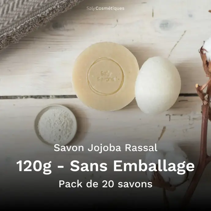 Savon Jojoba et Rassal 120g Sans Emballage - Pack de 20