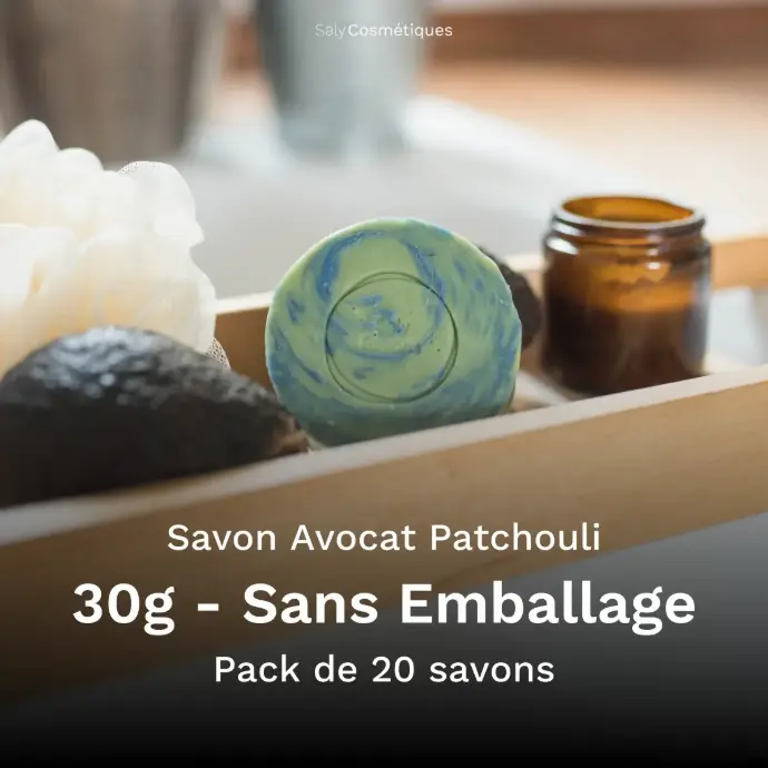 Savon Avocat Patchouli 30g Sans Emballage - Pack de 20