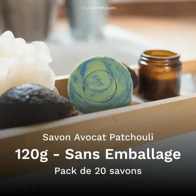 Savon Avocat Patchouli 120g Sans Emballage - Pack de 20