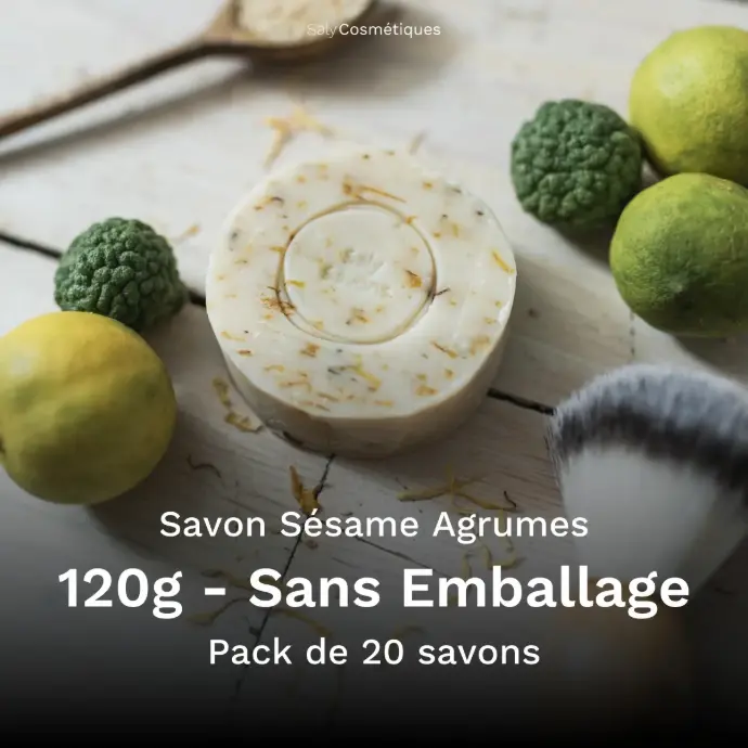 Savon Sésame et Agrumes 120g Sans Emballage - Pack de 20
