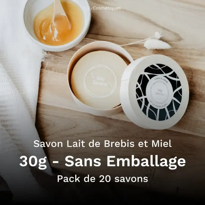 Savon Lait de Brebis et Miel 30g Sans Emballage - Pack de 20