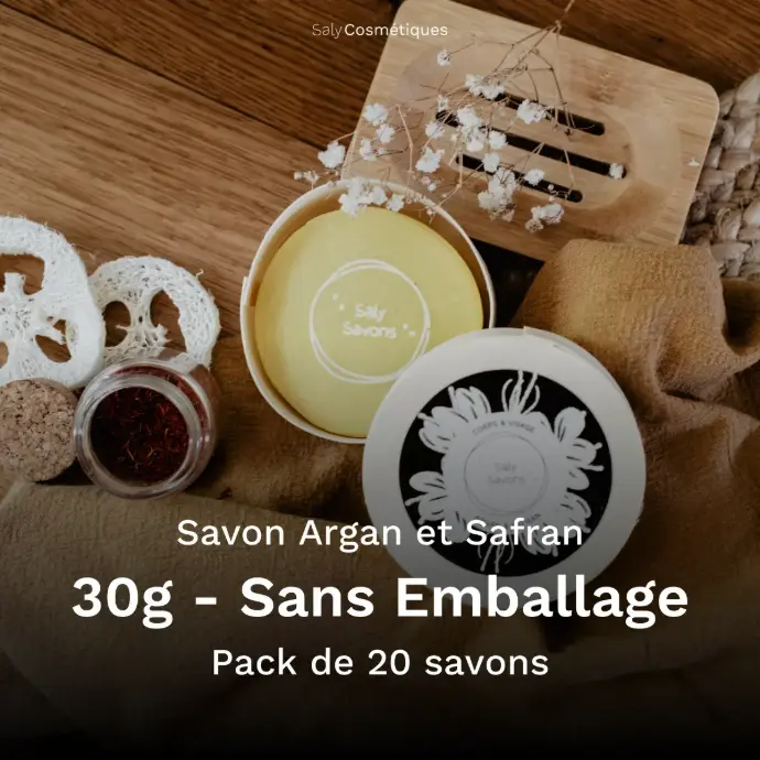 Savon Argan et Safran 30g Sans Emballage - Pack de 20