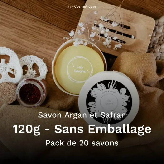 Savon Argan et Safran 120g Sans Emballage - Pack de 20