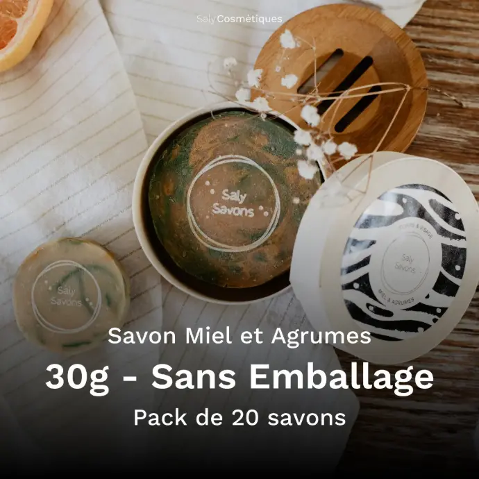 Savon Miel et Agrumes 30g Sans Emballage -Pack de 20