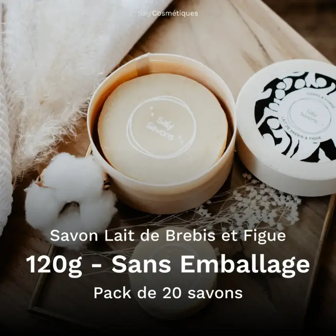 Savon Lait de Brebis et Figue 120g Sans Emballage - Pack de 20