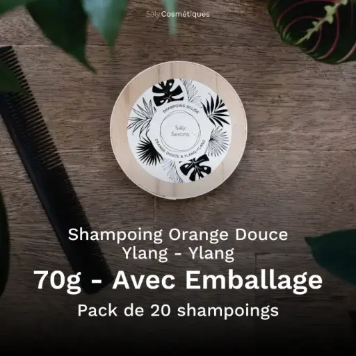 [B2B-SH002CA-X20] Shampoing Orange Douce Ylang Ylang 70g Avec Emballage - Pack de 20